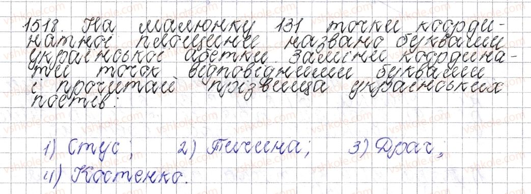 фото задание 1518 - § 53. координатна площина - розділ 4. раціональні числа і дії над ними