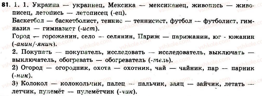 фото задание 81 - § 11. имя существительное: общее значение, морфологические признаки, синтаксическая роль - имя существительное