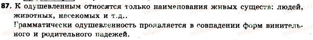 фото задание 87 - § 11. имя существительное: общее значение, морфологические признаки, синтаксическая роль - имя существительное
