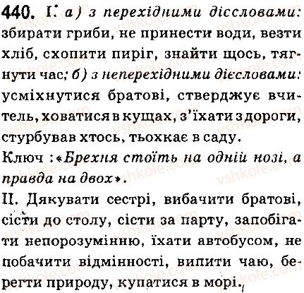 фото задание 440 - § 46. перехідні й неперехідні дієслова - дієслово