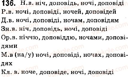фото задание 136 - § 15. відмінкові закінчення іменників в третьої відміни - іменник