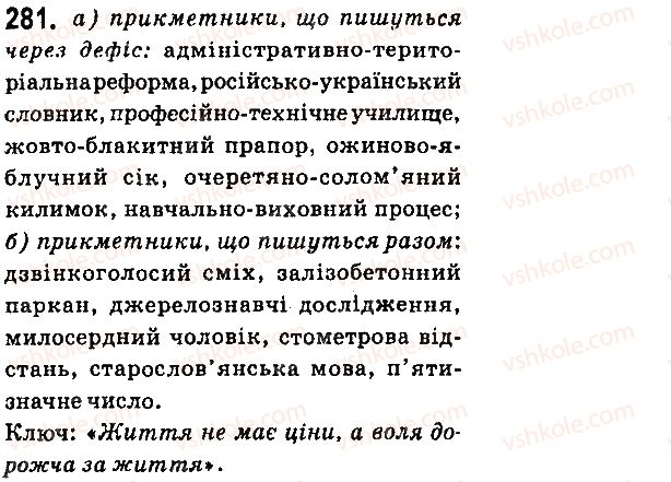 фото задание 281 - § 31. написання складних прикметників разом і через дефіс - прикметник