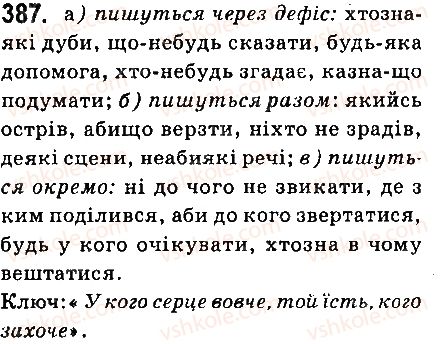 фото задание 387 - § 41. заперечні й неозначені займенники - займенник