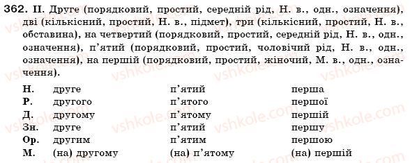 фото задание 362 - § 35. відмінювання порядкових числівників - числівник