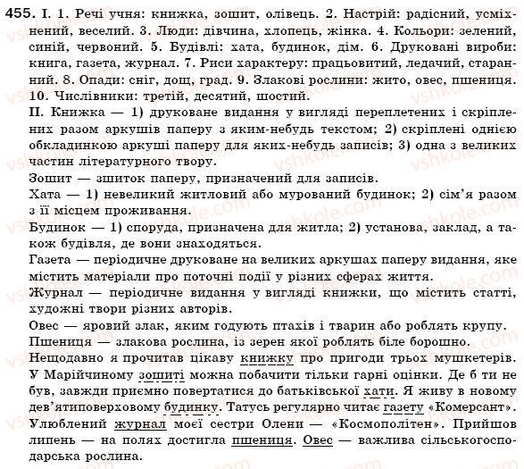 фото задание 455 - § 43. лексикологія - повторення в кінці року