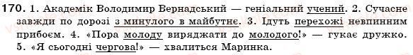 фото задание 170 - § 11. перехід слів з однієї частини мови в іншу - словотвір. орфографія
