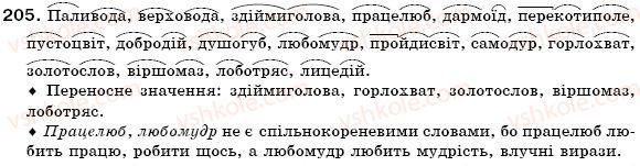 фото задание 205 - § 13. складні слова - словотвір. орфографія