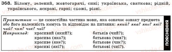 фото задание 368 - § 23. прикметник як частина мови - прикметник