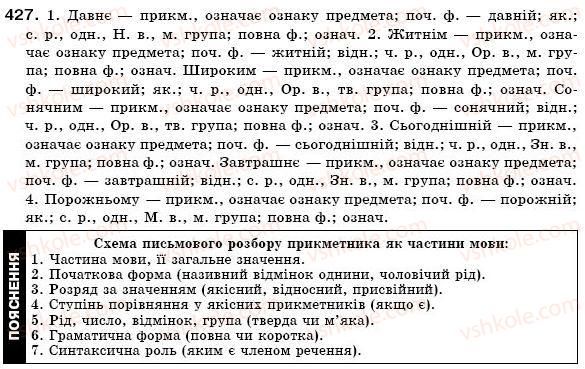 фото задание 427 - § 27. прикметники твердої і м'якої груп. відмінювання прикметників - прикметник