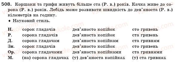 фото задание 508 - § 35. відмінювання кількісних числівників - числівник