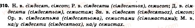 фото задание 310 - § 35. відмінювання кількісних числівників - числівник