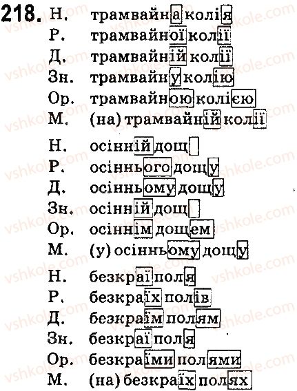 фото задание 218 - § 25. відмінювання прикметників - прикметник