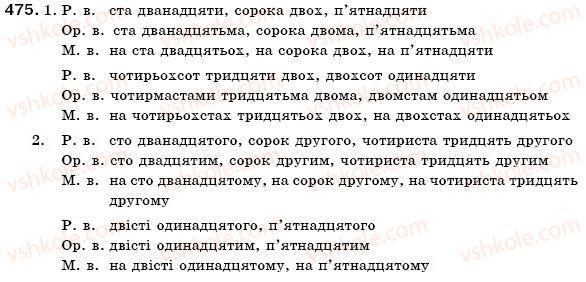 фото задание 475 - § 52. відмінювання порядкових числівників - морфологія. числівник