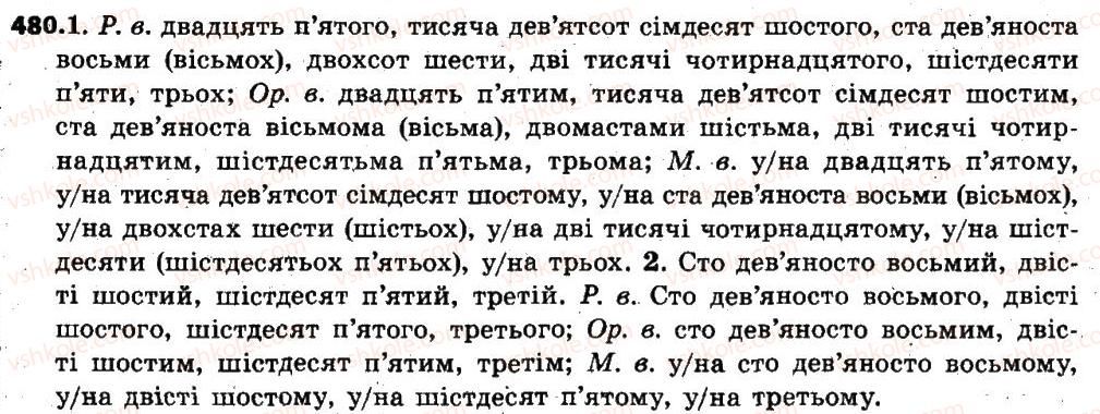 фото задание 480 - § 57. відмінювання і правопис порядкових числівників - числівник
