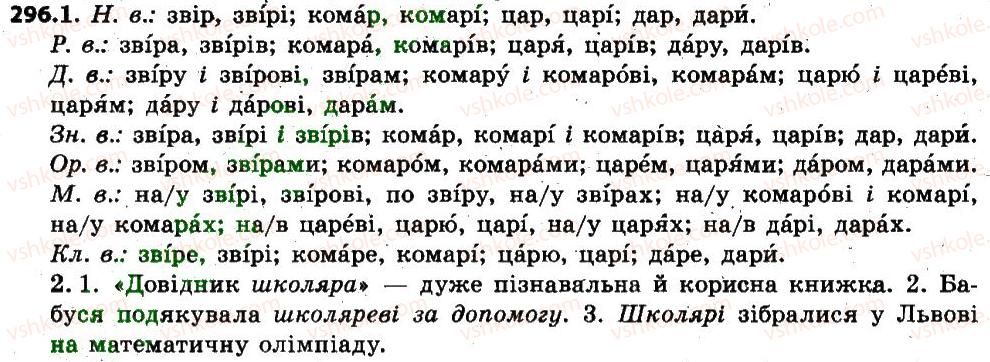 фото задание 296 - § 36. особливості відмінювання іменників чоловічого роду ii відміни в родовому відмінку - іменник