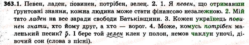 фото задание 363 - § 44. прикметник як частина мови: загальне значення, морфологічні ознаки, синтаксична роль. повні й короткі форми прикметника - прикметник