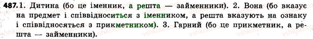 фото задание 487 - § 58. займенник як частина мови: загальне значення, морфологічні ознаки, синтаксична роль - займенник