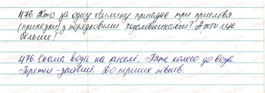 фото задание 476 - § 56. відмінювання та написання порядкових числівників - числівник