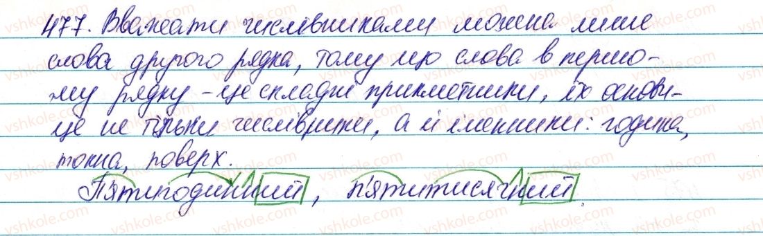 фото задание 477 - § 56. відмінювання та написання порядкових числівників - числівник