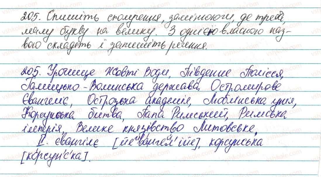 фото задание 205 - § 24. велика буква та лапки у власних назвах - морфологія та орфографія. іменник