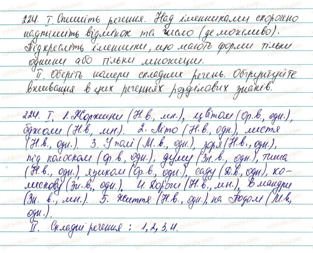 фото задание 224 - § 26. число іменників - морфологія та орфографія. іменник