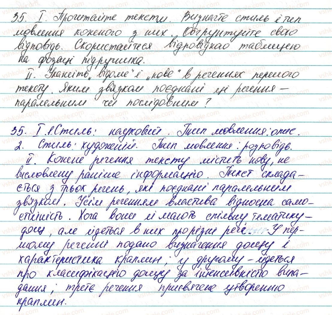 фото задание 35 - § 6. типи і стилі мовлення. поняття про офіційно-діловий стиль - повторення, узагальнення й поглиблення вивченого