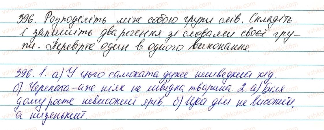 фото задание 396 - § 47. написання не з прикметниками - прикметник