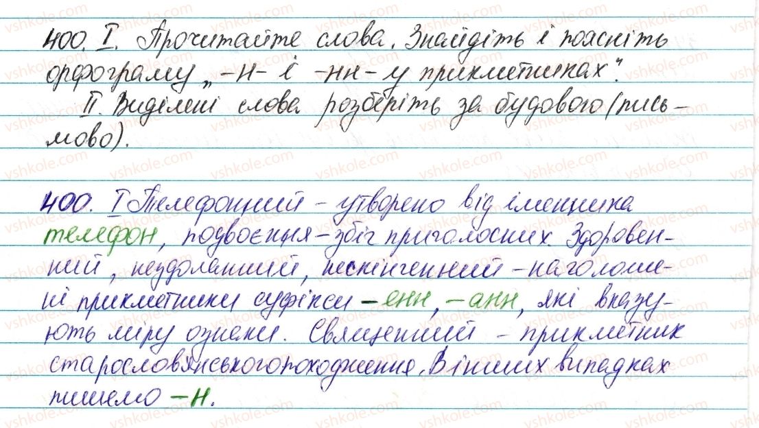 фото задание 400 - § 48. написання -н- і -нн- у прикметниках - прикметник