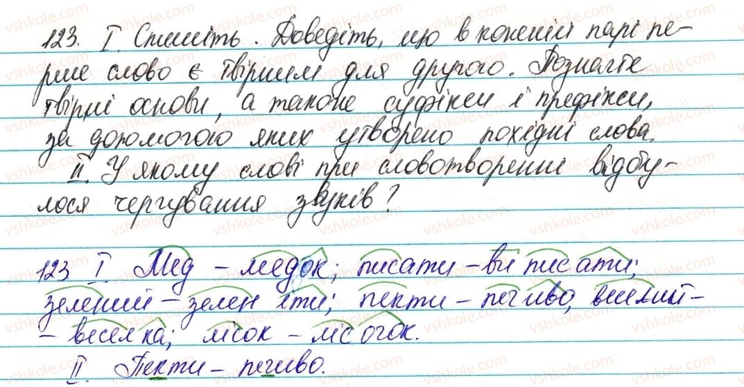 фото задание 123 - § 16. змінювання й творення слів - словотвір. орфографія
