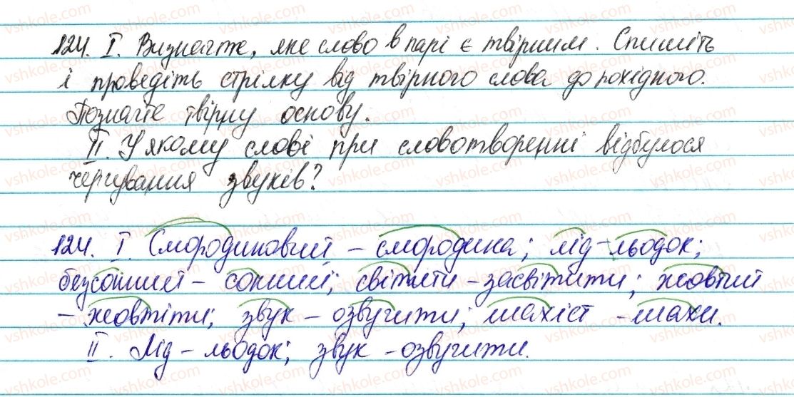 фото задание 124 - § 16. змінювання й творення слів - словотвір. орфографія