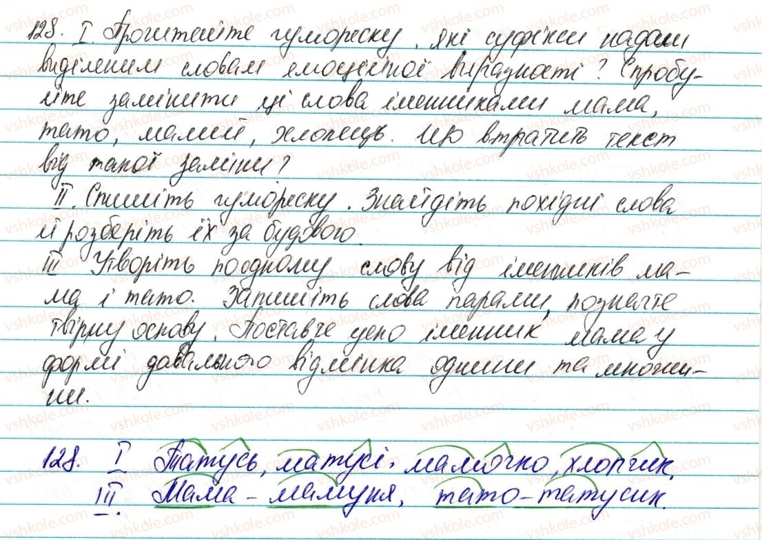 фото задание 128 - § 16. змінювання й творення слів - словотвір. орфографія