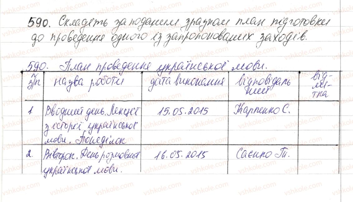 фото задание 590 - уроки розвитку мовлення
