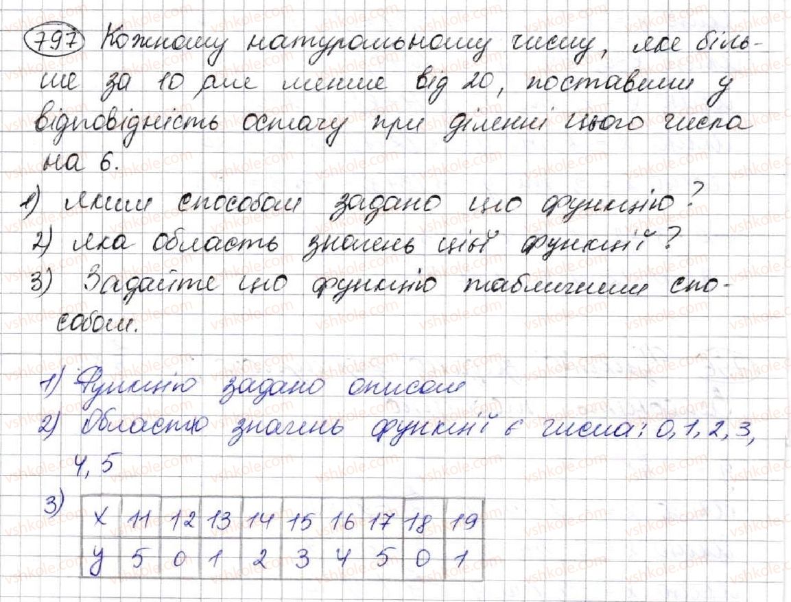 фото задание 797 - 21. способи задання функції - § 3. функції