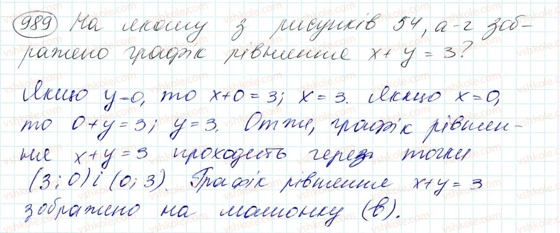 фото задание 989 - 25. лінійне рівняння з двома змінними та його графік - § 4. системи лінійних рівнянь із двома змінними