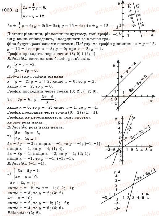 фото задание 1063 - § 26. системи рівнянь - системи лінійних рівнянь