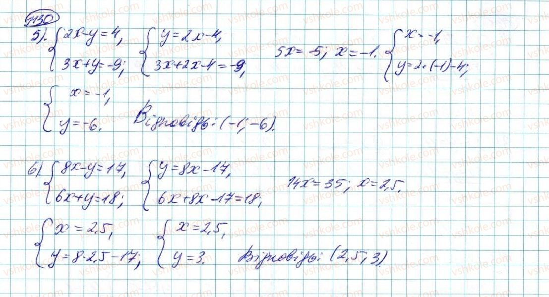 фото задание 1130 - § 24. аналітичні способи розв'язування систем лінійних рівнянь - розділ 5. лінійні рівняння та їх системи