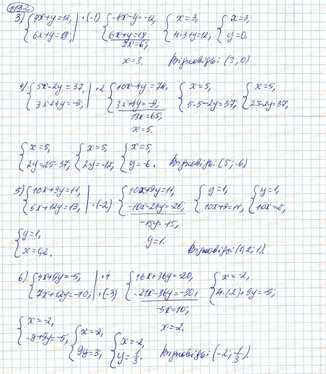 фото задание 1132 - § 24. аналітичні способи розв'язування систем лінійних рівнянь - розділ 5. лінійні рівняння та їх системи