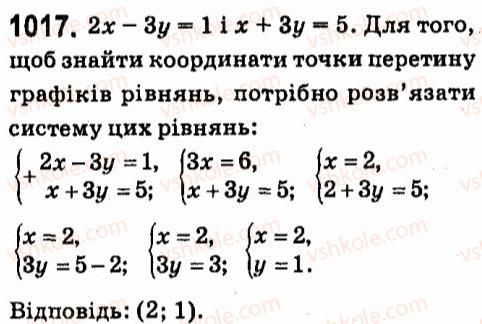 фото задание 1017 - § 7. системи лінійних рівнянь із двома змінними