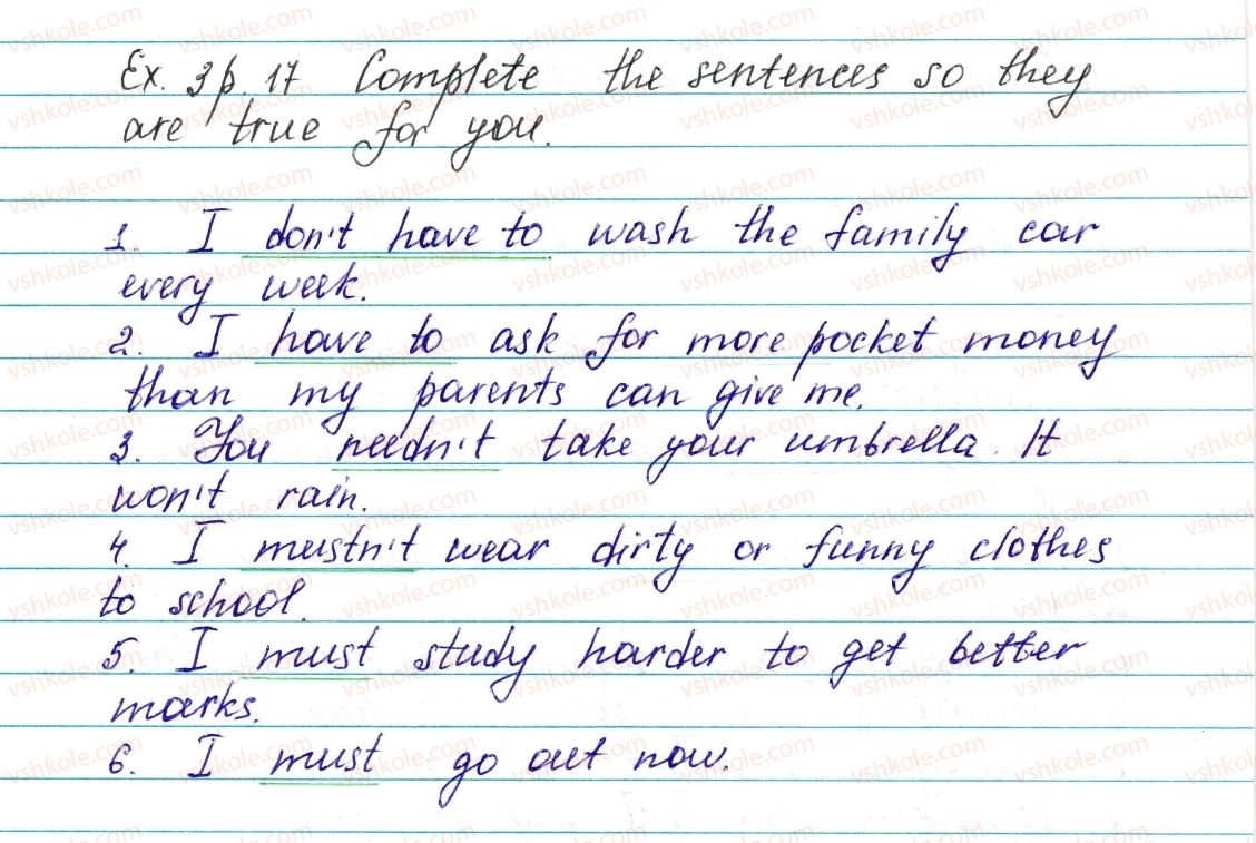 фото задание ex3p17 - lesson 1. in school - unit 1. in and out of school