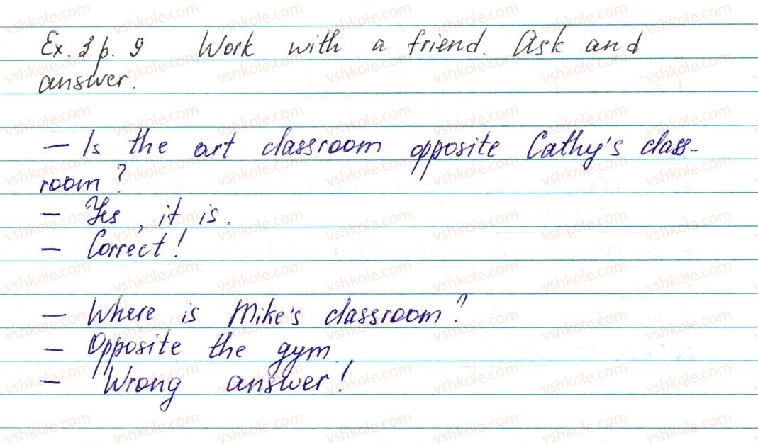 фото задание ex3p9 - lesson 1. in school - unit 1. in and out of school