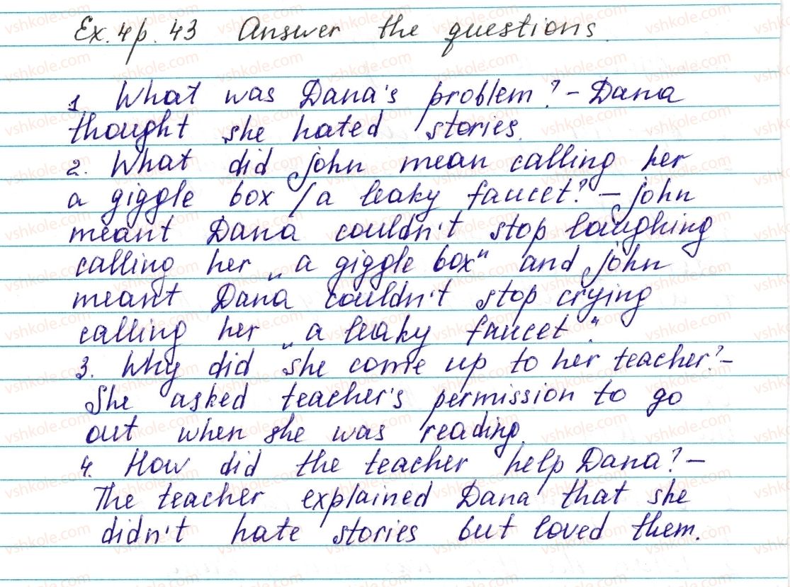 фото задание ex4p43 - reading for fun - unit 1. in and out of school