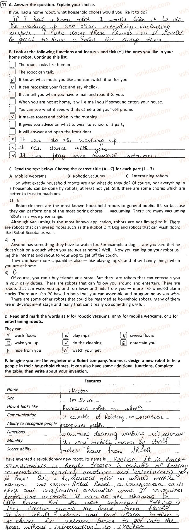 фото задание 11 - lesson 1 - unit 2. at home