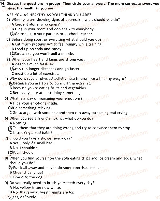 фото задание 14 - lesson 2 - unit 3. a sound mind in a sound body