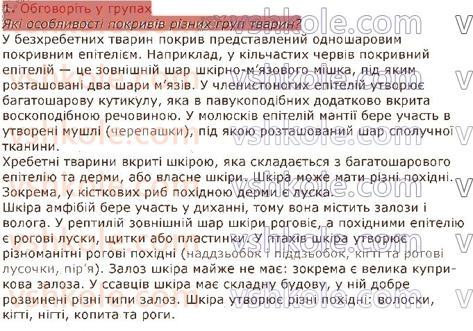 фото задание 1 - § 34. покриви тіла тварин - тема 2. процеси життєдіяльності тварин