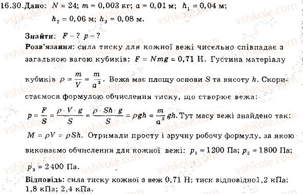 фото задание 30 - 16. тиск твердих тіл на поверхню. сила тиску - розділ 3. взаємодія тіл. сила