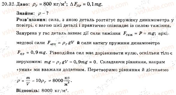 фото задание 32 - 20. виштовхувальна сила в рідинах і газах. закон архімеда - розділ 3. взаємодія тіл. сила