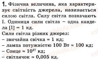 фото задание 1 - § 24. сила світла й освітленість - розділ 3. світлові явища