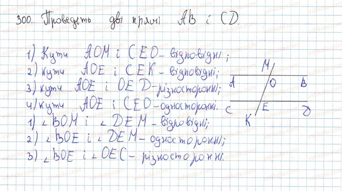 фото задание 300 - 14. ознаки паралельності двох прямих - § 3. паралельні прямі. сума кутів трикутника