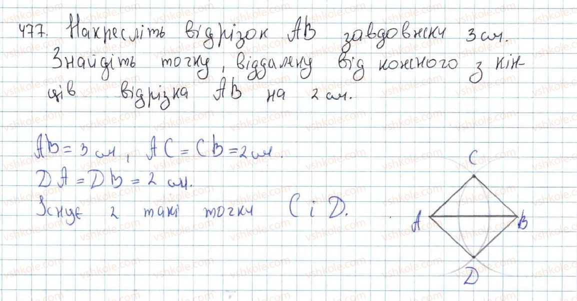 фото задание 477 - 19. геометричне місце точок. коло та круг - § 4. коло та круг