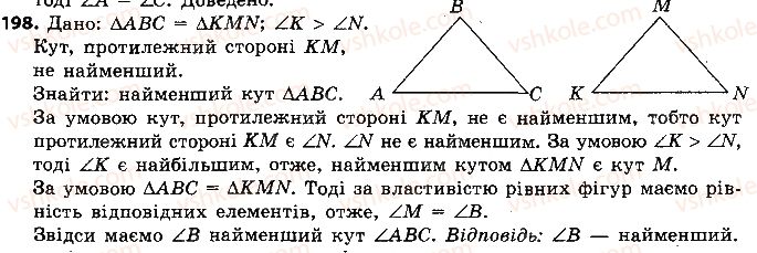 фото задание 198 - розділ 2. трикутники. ознаки рівності трикутників